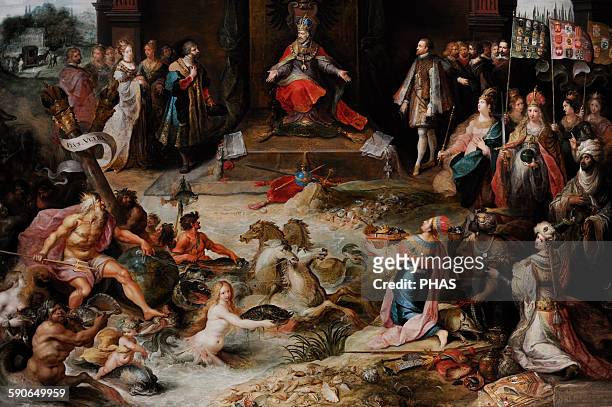 Frans Francken the Younger . Flemish painter. Allegory of the Abdication of Emperor Charles V in Brussels, c.1630-1640. Rijksmuseum, Amsterdam,...