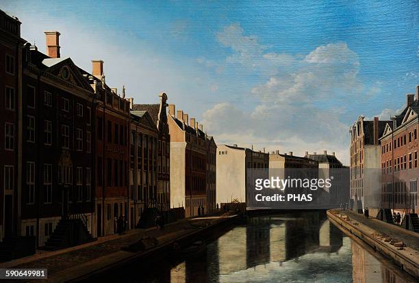 Gerrit Adriaensz Berckheyde . Dutch painter. The Golden Bend in the Herengracht, Amsterdam, Seen from the East, 1671-1672. Rijksmuseum, Amsterdam,...