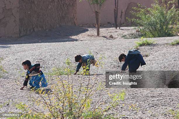 Pashtun Boys Picking Up Gravel, Khyber Pass, Federally Administered Tribal Areas, Pakistan.