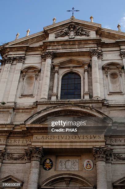 Italy, Rome. The Church of St. Ignatius of Loyola at Campus Martius. Built in Baroque style between 1626 and 1650 by Orazio Grassi between 1626-1650.