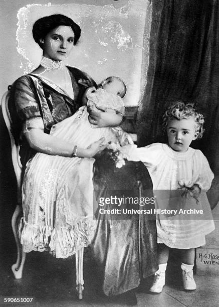 Princess Zita of Bourbon-Parma , the wife of Emperor Charles of Austria with her son Otto von Habsburg , the last Crown Prince of Austria-Hungary and...