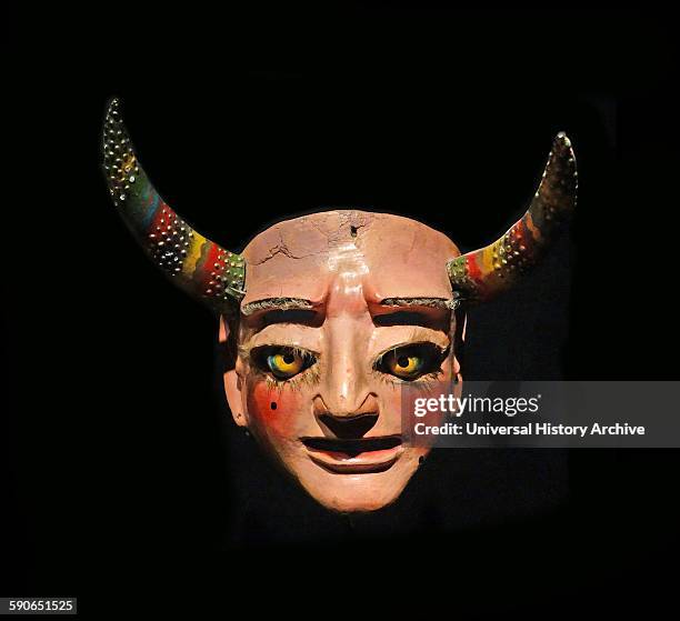 Mask from the Diablada dance from the Carnival de Oruro, Bolivia, South America. Dated 20th Century.
