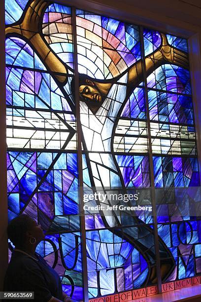 Alabama, Birmingham, 16Th Street Baptist Church, Site Of 1963 Bombing, Stained Glass Window.