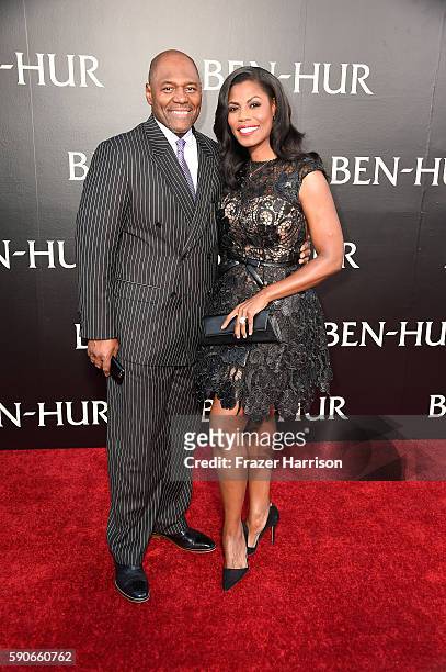 Pastor John Allen Newman and Omarosa Manigault attend the LA Premiere of the Paramount Pictures and Metro-Goldwyn-Mayer Pictures title Ben-Hur, at...