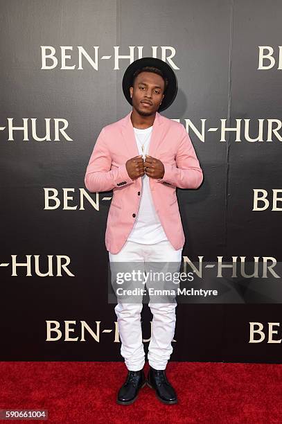 Rapper Marcus T. Gray aka 'Flame' arrives at the premiere of Paramount Pictures' 'Ben Hur' at TCL Chinese Theatre IMAX on August 16, 2016 in...