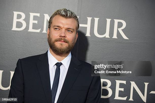 Actor Pilou Asbaek arrives at the premiere of Paramount Pictures' 'Ben Hur' at TCL Chinese Theatre IMAX on August 16, 2016 in Hollywood, California.