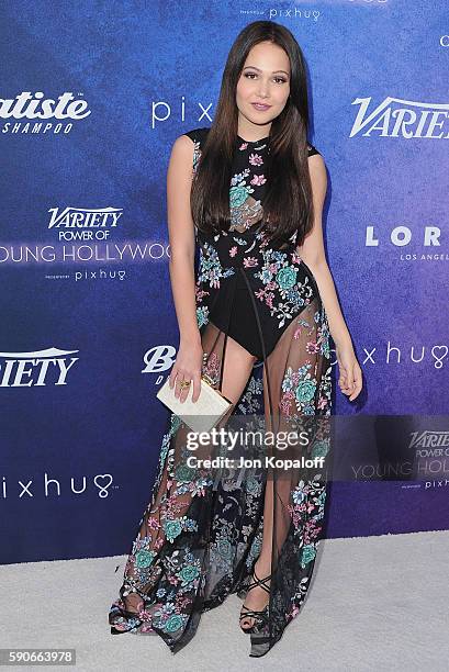 Actress Kelli Berglund arrives at Variety's Power Of Young Hollywood at NeueHouse Hollywood on August 16, 2016 in Los Angeles, California.