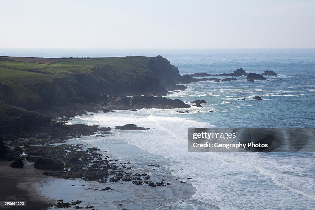 Stormy weather on the Lizard Peninsula coast, Cornwall, England