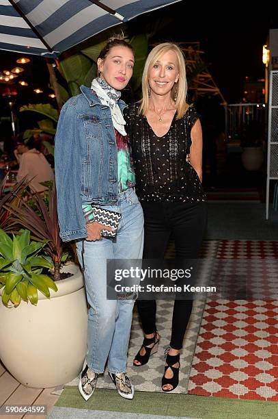 Alana Hadid and Mary Butler attend LOFT and Yes Way Rose Celebrate Summer In LA at Mama Shelter on August 16, 2016 in Los Angeles, California.