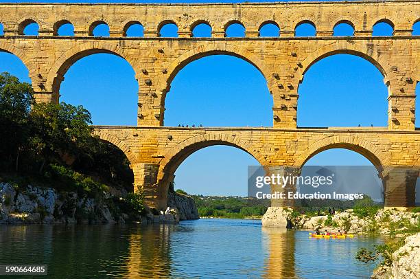 Pont du Guard, Roman aqueduct, Guard department, Provence, France.