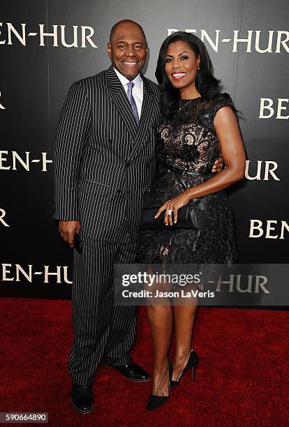 Omarosa Manigault and fiance John Allen Newman attend the premiere of "Ben-Hur" at TCL Chinese Theatre IMAX on August 16, 2016 in Hollywood,...