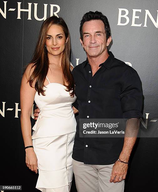 Lisa Ann Russell and Jeff Probst attend the premiere of "Ben-Hur" at TCL Chinese Theatre IMAX on August 16, 2016 in Hollywood, California.