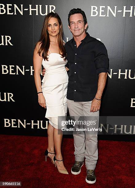 Lisa Ann Russell and Jeff Probst attend the premiere of "Ben-Hur" at TCL Chinese Theatre IMAX on August 16, 2016 in Hollywood, California.