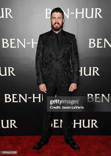 Actor Toby Kebbell attends the premiere of "Ben-Hur" at TCL Chinese Theatre IMAX on August 16, 2016 in Hollywood, California.