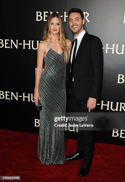 Model Shannan Click and actor Jack Huston attend the premiere of "Ben-Hur" at TCL Chinese Theatre IMAX on August 16, 2016 in Hollywood, California.