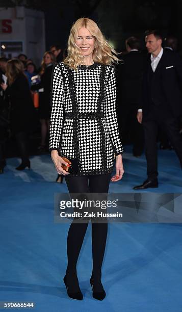 Claudia Schiffer arriving at the European premiere of Eddie the Eagle at the Odeon Leicester Square in London