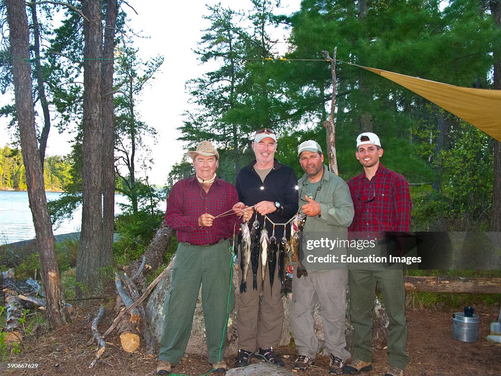 North America, USA, Minnesota, Mendota Heights, Mohican Lane Walleyes on the stringer