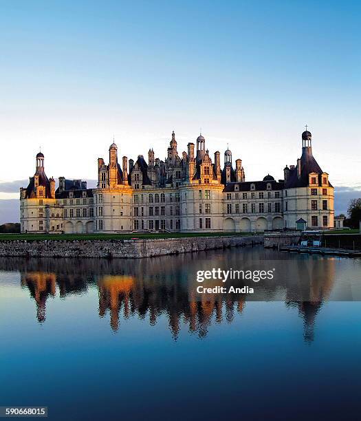 The Chateaux of the Loire Valley, the "Chateau de Chambord" , castle dating back to the Renaissance, Sologne