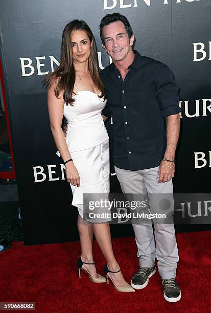 Lisa Ann Russell and husband game show host Jeff Probst attend the premiere of Paramount Pictures' "Ben-Hur" at the TCL Chinese Theatre IMAX on...