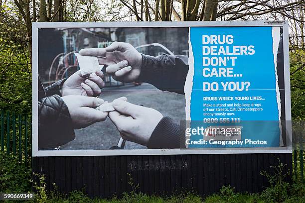 Anti drug dealing poster Ipswich, Suffolk, England, UK.