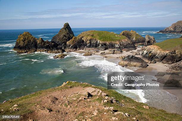 Coastal scenery near Kynance Cove, Lizard Peninsula, Cornwall, England, UK.