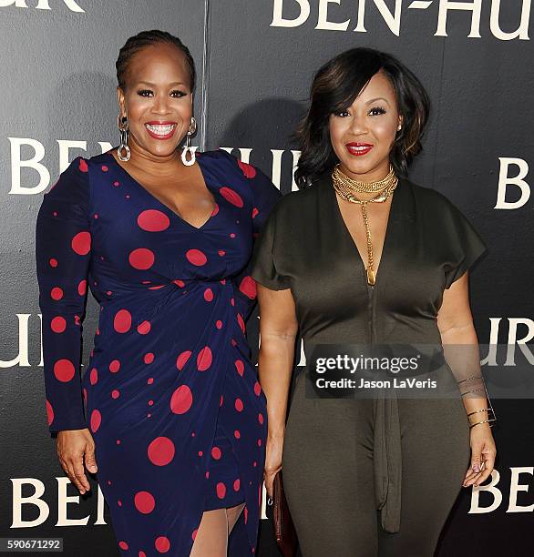 Singers Erica Atkins-Campbell and Trecina "Tina" Atkins-Campbell of gospel duo Mary Mary attend the premiere of "Ben-Hur" at TCL Chinese Theatre IMAX...