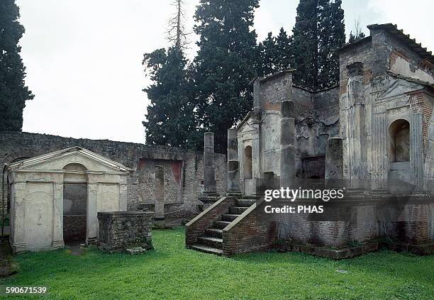 Italy, Pompeii. Temple of Isis. 1st century AD. Ruins.