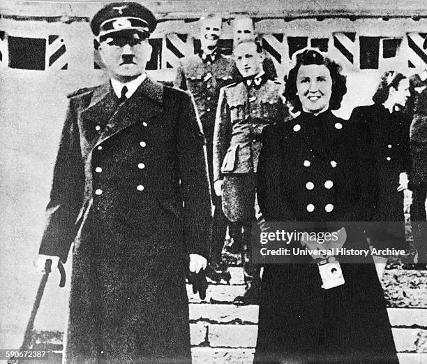 Adolf Hitler with his mistress Eva Braun, 1940.