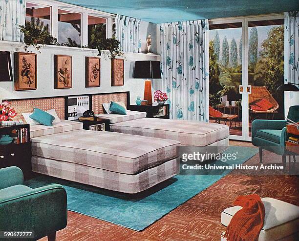 Interior of a modern home , American, circa 1955.
