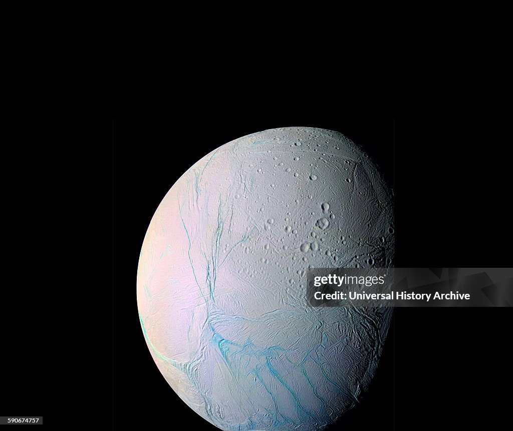 The cracks in Saturns moon, Enceladus.