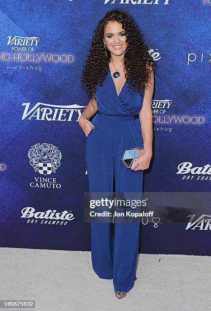 Actress Madison Pettis arrives at Variety's Power Of Young Hollywood at NeueHouse Hollywood on August 16, 2016 in Los Angeles, California.