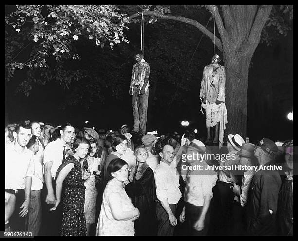The lynching of African Americans, Thomas Shipp and Abram Smith, Marion, Indiana, 1930.