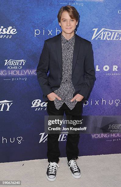 Actor Judah Lewis arrives at Variety's Power Of Young Hollywood at NeueHouse Hollywood on August 16, 2016 in Los Angeles, California.