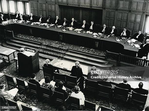 International Court of Justice, in Holland, hearing the case on French nuclear testing 1973.