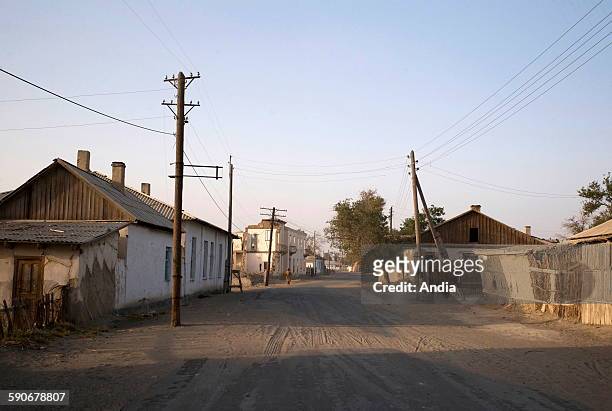 Mouinak , ghost town, former prosperous fishing port on the edge of the Aral Sea.