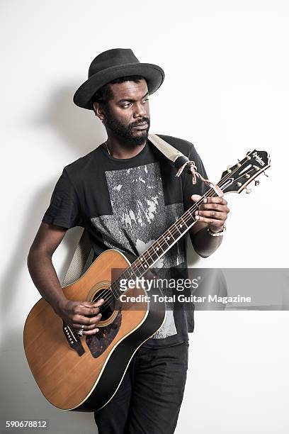 Portrait of American blues rock musician Gary Clark, Jr. Photographed at Warner Records HQ in London, on September 3, 2015.