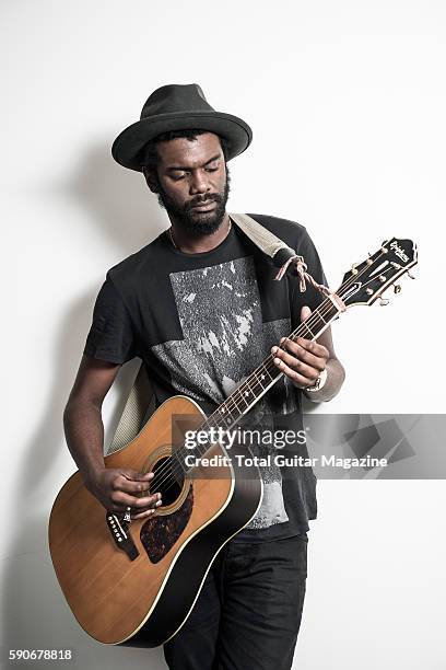 Portrait of American blues rock musician Gary Clark, Jr. Photographed at Warner Records HQ in London, on September 3, 2015.