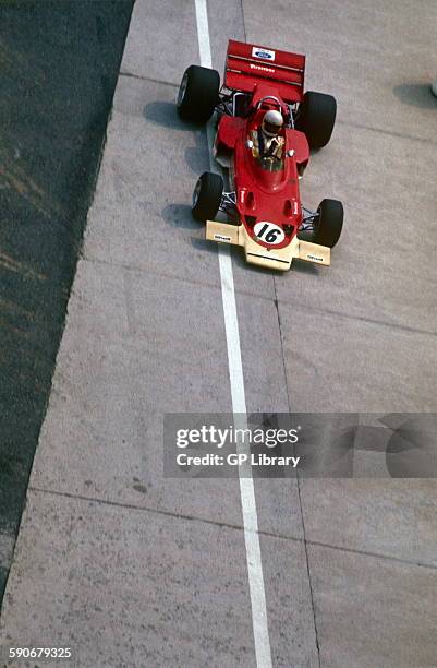 Andrea de Adamich in a McLaren Alfa Romeo at the French GP, Clermont Ferrand, 5 July 1970.