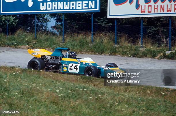 Graham Hill in his Brabham lobster claw BT34, German GP, Nurburgring, 1 August 1971.