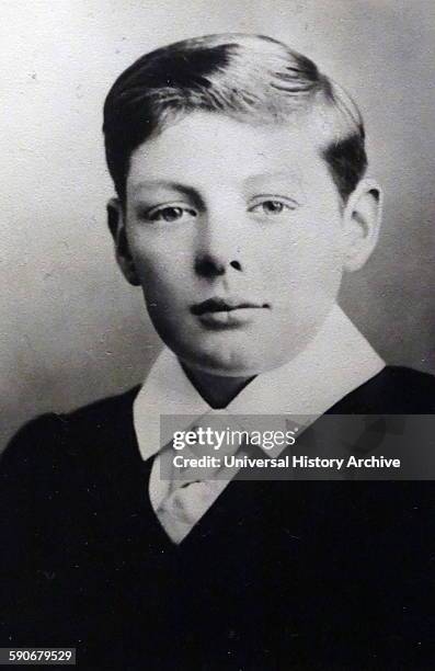 Sir Winston Churchill, as a harrow schoolboy circa 1888. British Prime Minister from 1940 to 1945 and again from 1951 to 1955.