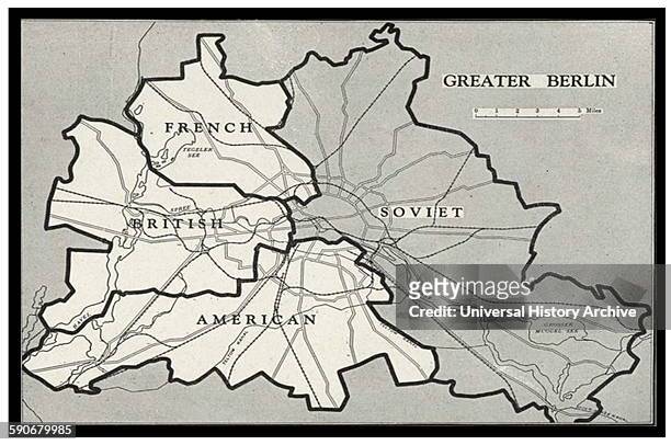 Berlin Blockade Map 1948. The Berlin Blockade was one of the first major international crises of the Cold War. During the multinational occupation of...
