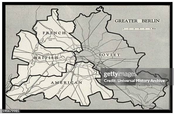 Germany Block Map Berlin Blockade Map 1948. The Berlin Blockade was one of the first ...