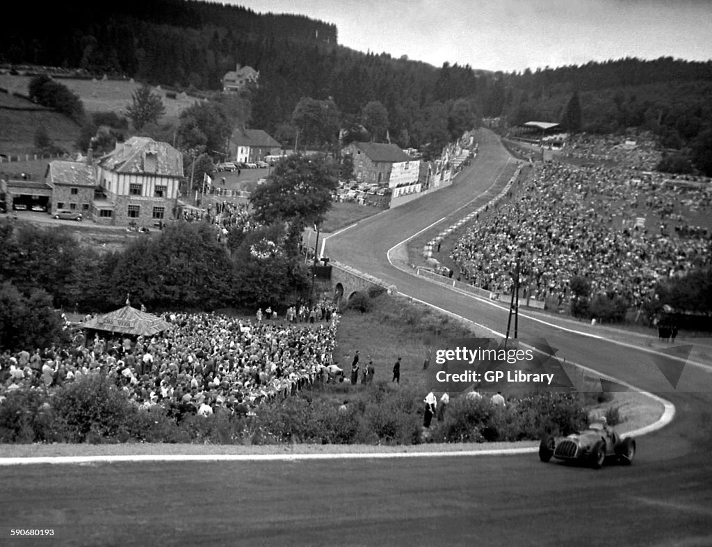 A Ferrari at Eau Rouge.