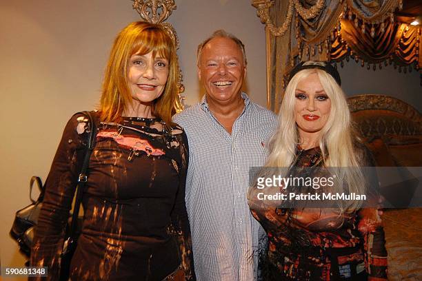 Janet Charlton, Richard Mineards and Mamie Van Doren attend MAC Cosmetics and Patrick McDonald Hosts party for Eve Kitten at Phyllis Morris in West...