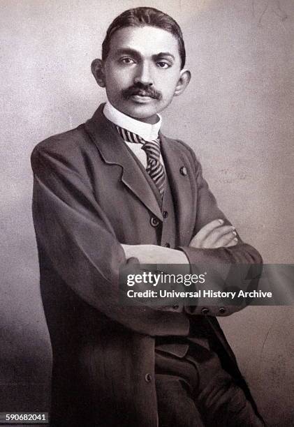 Mahatma Gandhi as a lawyer in South Africa circa 1905. Mohandas Karamchand Gandhi , was the preeminent leader of the Indian independence movement in...