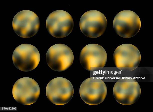 Pluto, NASA Hubble Space Telescope photographs taken from 2002 to 2003.