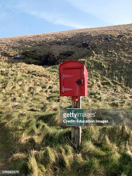 Emergency Telephone at Bedruthan Steps, Carnewas, Cornwall, UK.