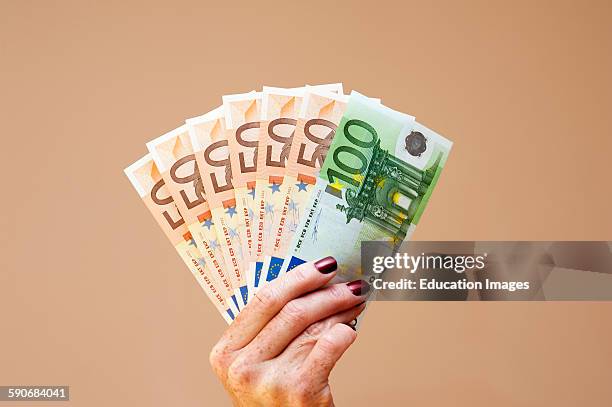 Large denomination Euro notes.