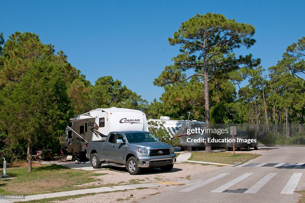 Sugar Hill camping ground St George Island State Park Florida USA