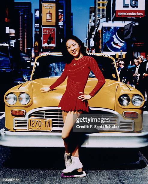 Figure skater Michelle Kwan is photographed for See Magazine in 1998 in New York City.